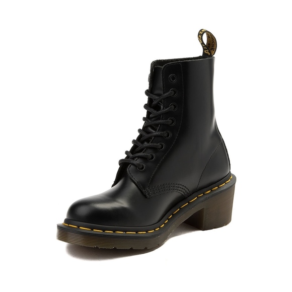 Dr. Martens Women's Clemency 8-Eye Heeled Black Smooth Boots US 7 - Picture 2 of 5